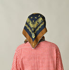 Silk Paisley Big Bandana Female Model