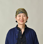 Silk Paisley Big Bandana Female Model