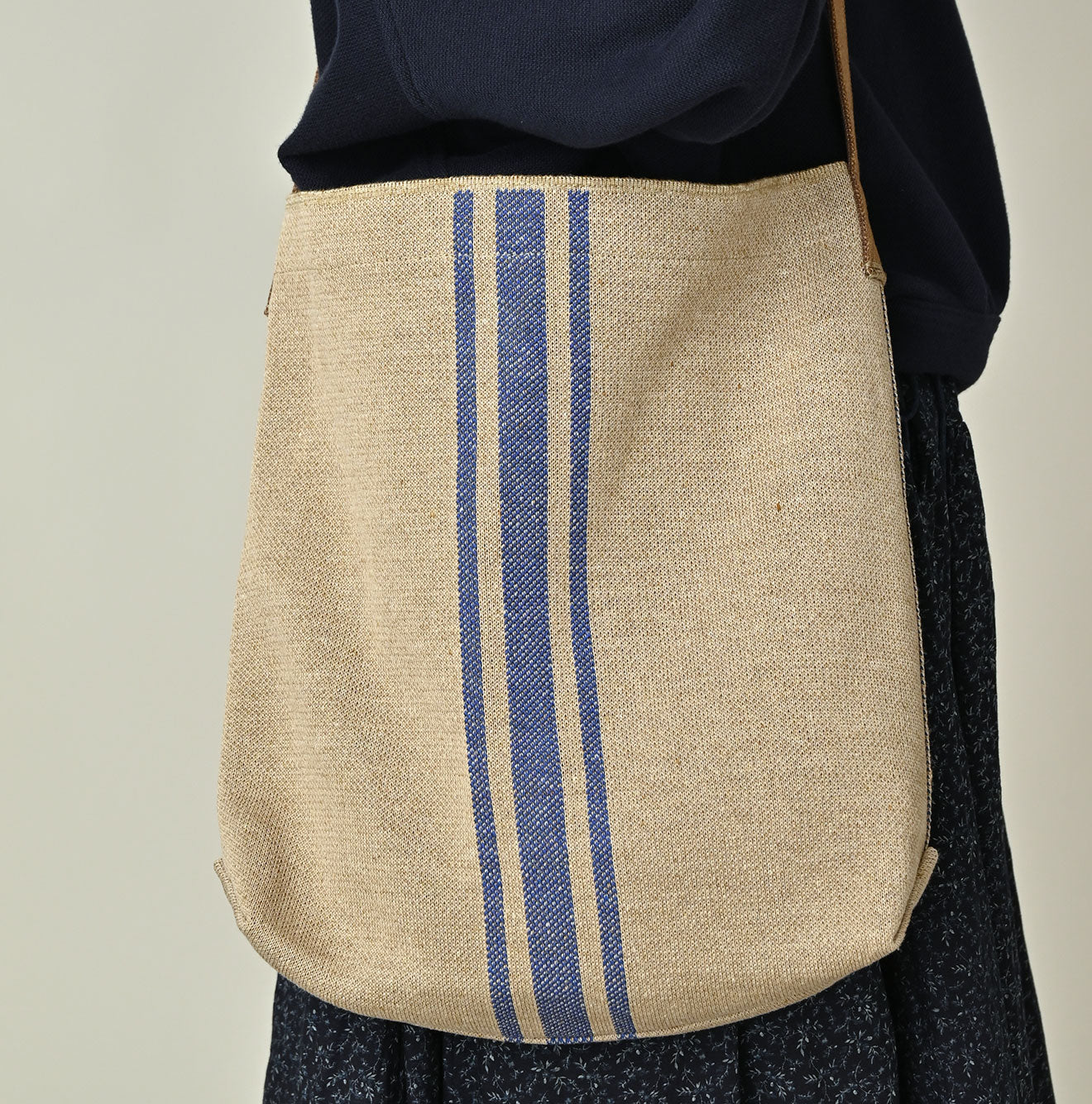 Striped Jacquard Bag Female Model