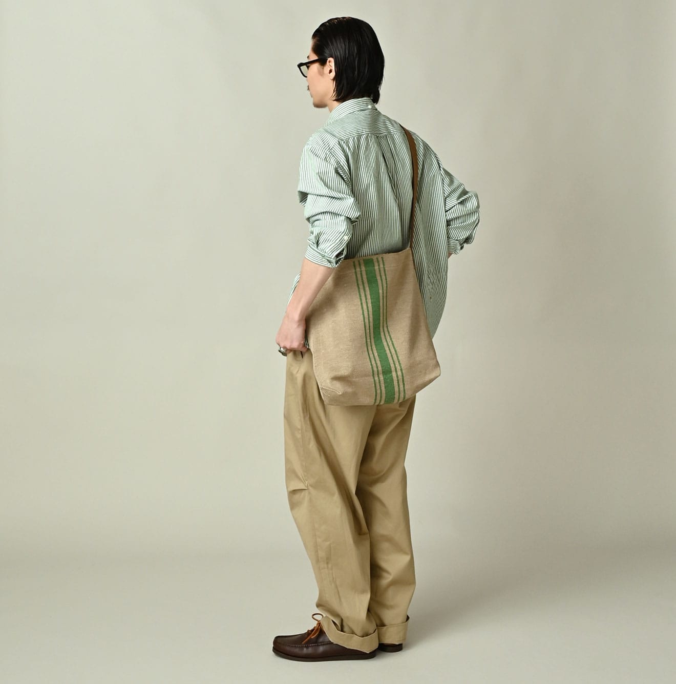 Striped Jacquard Bag Male Model