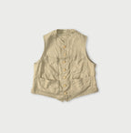 Linen Herringbone 908 Vest Beige