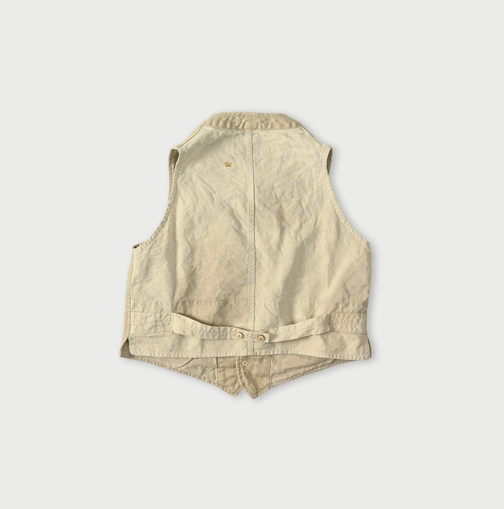 Linen Herringbone 908 Vest Back