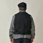 Indigo Linen Herringbone 908 Vest Male Model