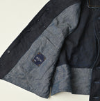 Indigo Linen Herringbone 908 Vest Detail