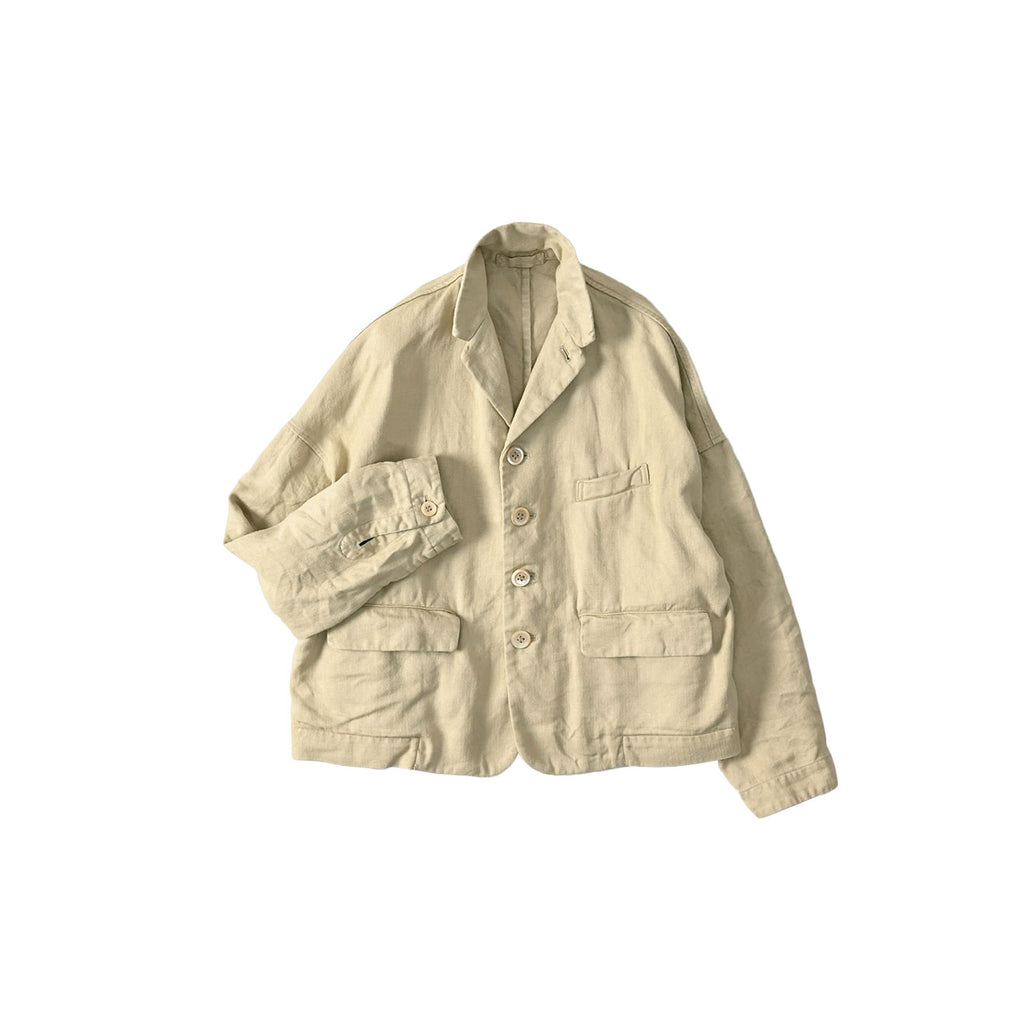 Linen Herringbone 908 Uma Jacket Beige