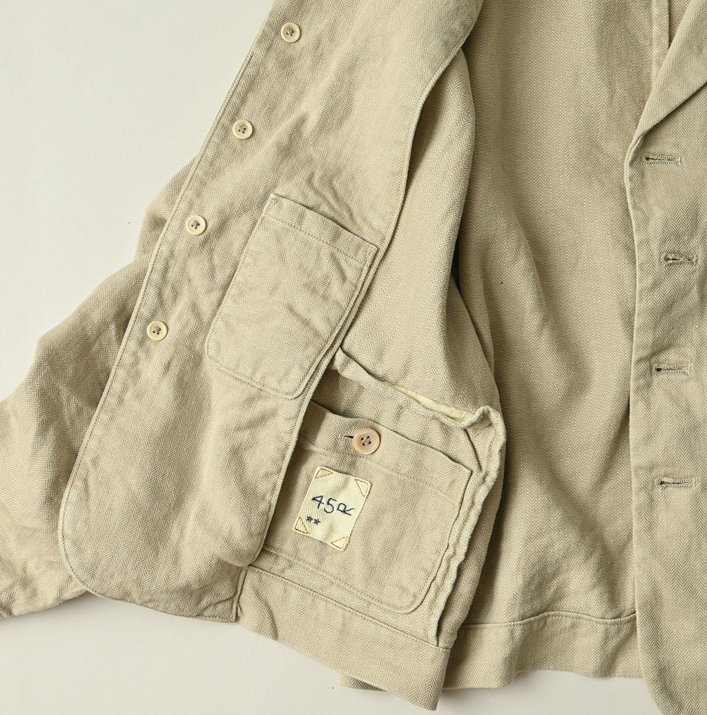 Linen Herringbone 908 Uma Jacket Detail
