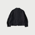 Indigo Linen Herringbone 908 Uma Jacket Back