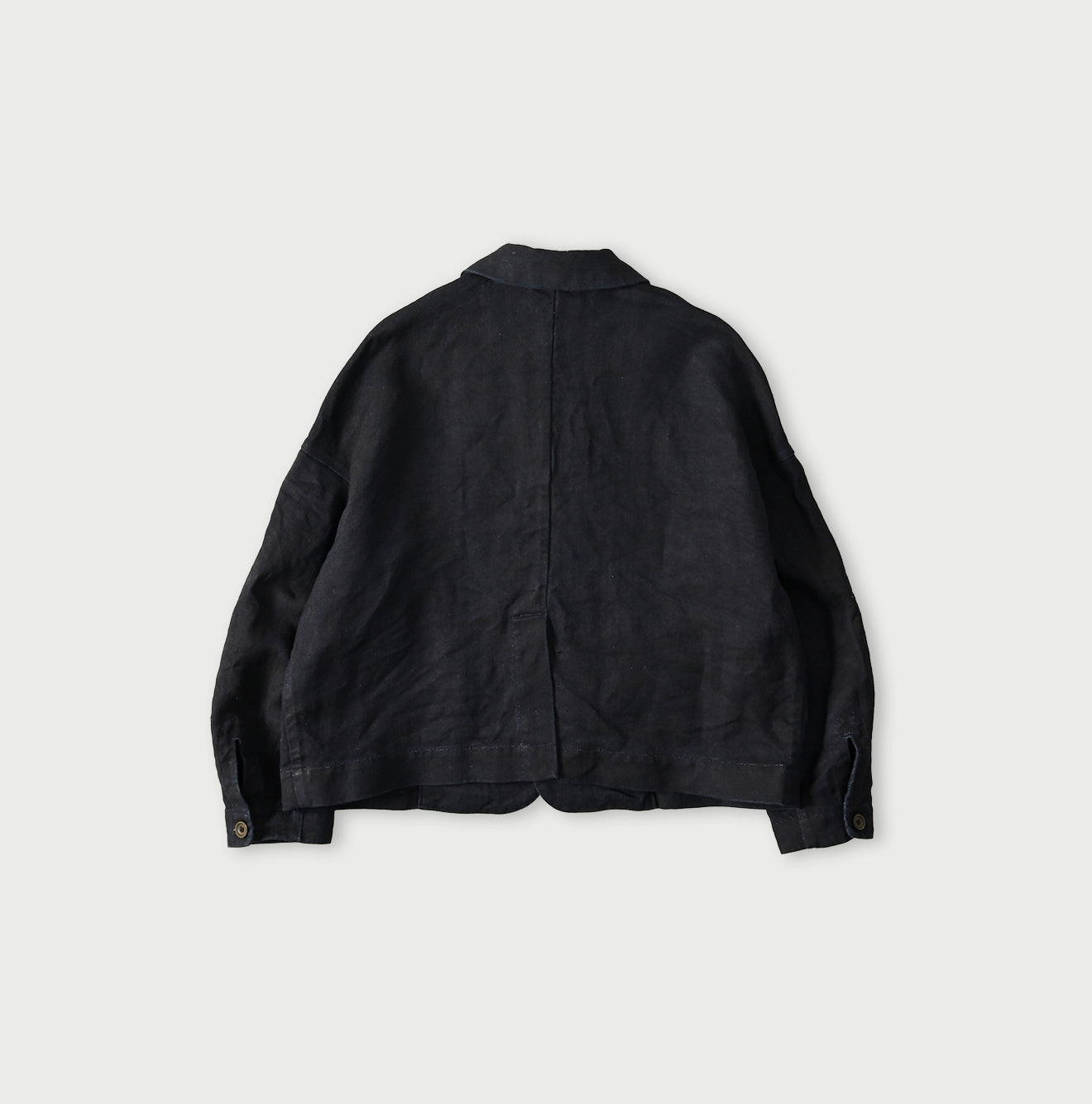 Indigo Linen Herringbone 908 Uma Jacket Back