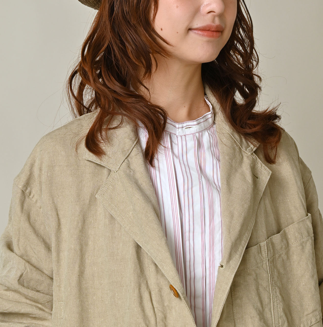 Linen Cloth 908 Work Coat Linen Detail