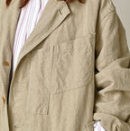 Linen Cloth 908 Work Coat Linen Detail