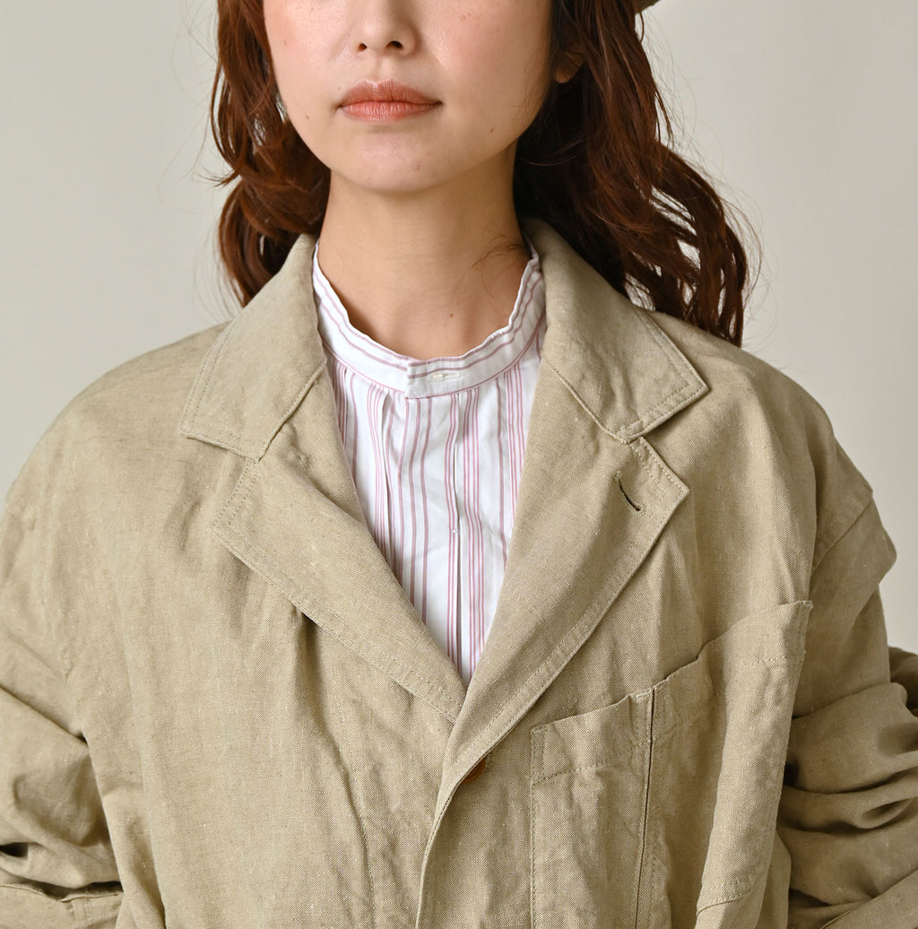 Linen Cloth 908 Work Coat Linen Detail