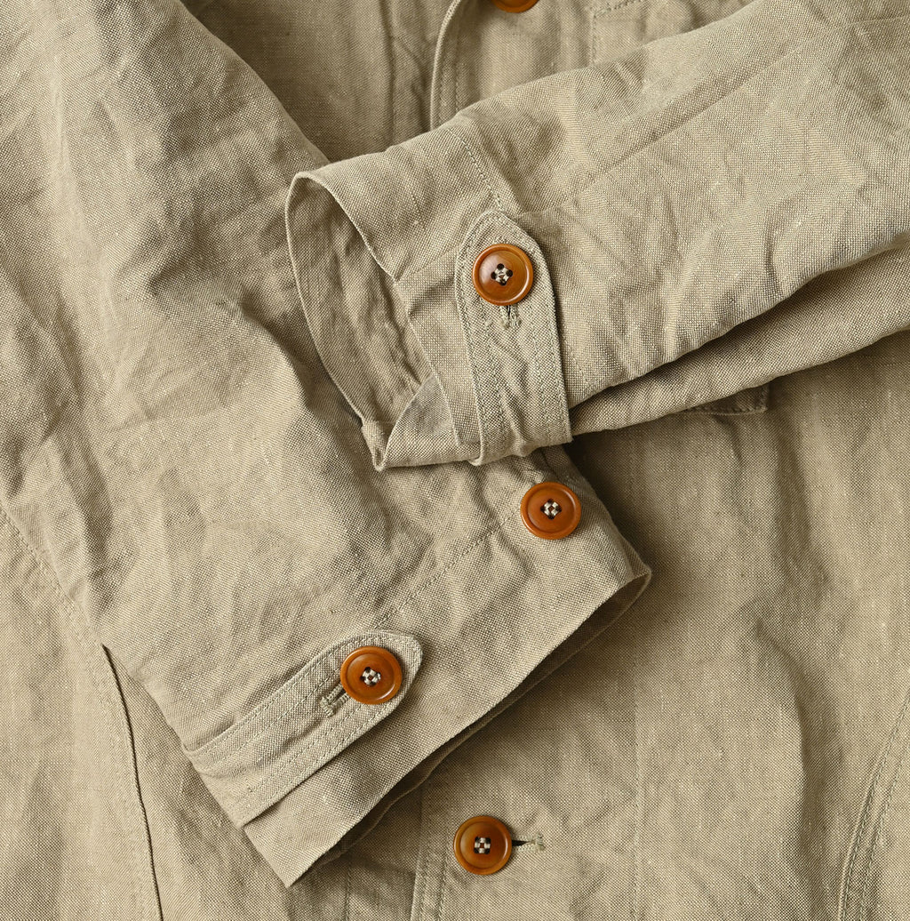 Linen Cloth 908 Work Coat Linen Detail