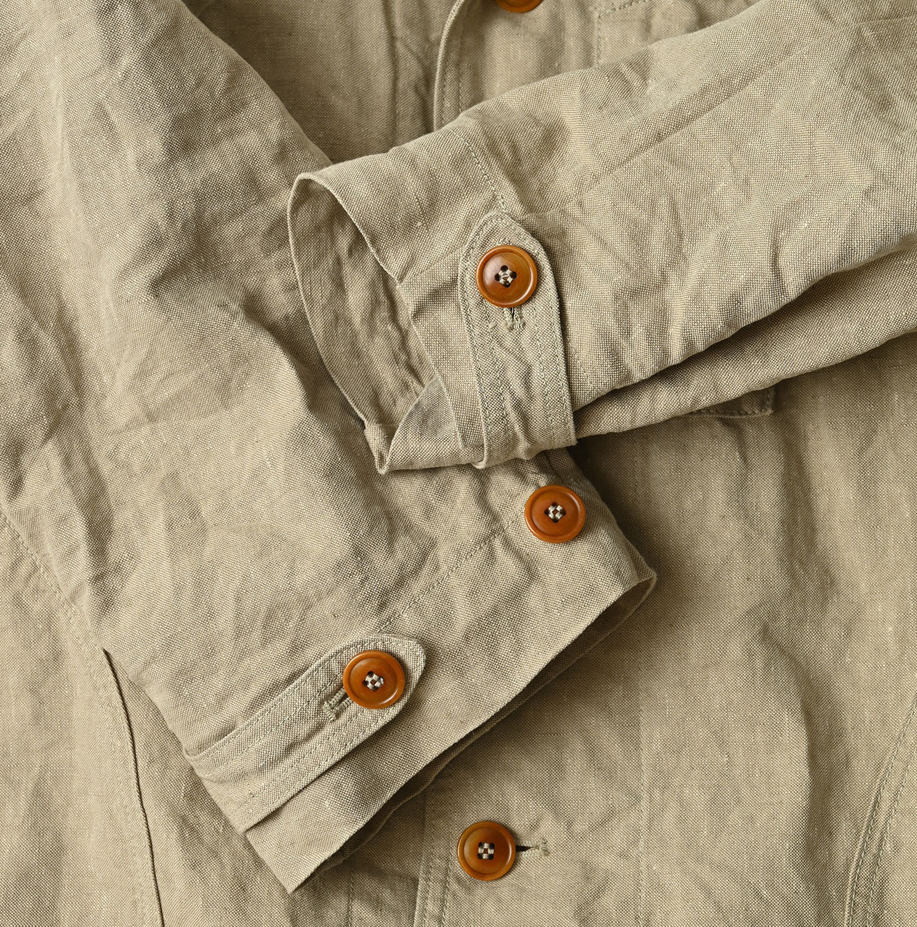 Linen Cloth 908 Work Coat Linen Detail