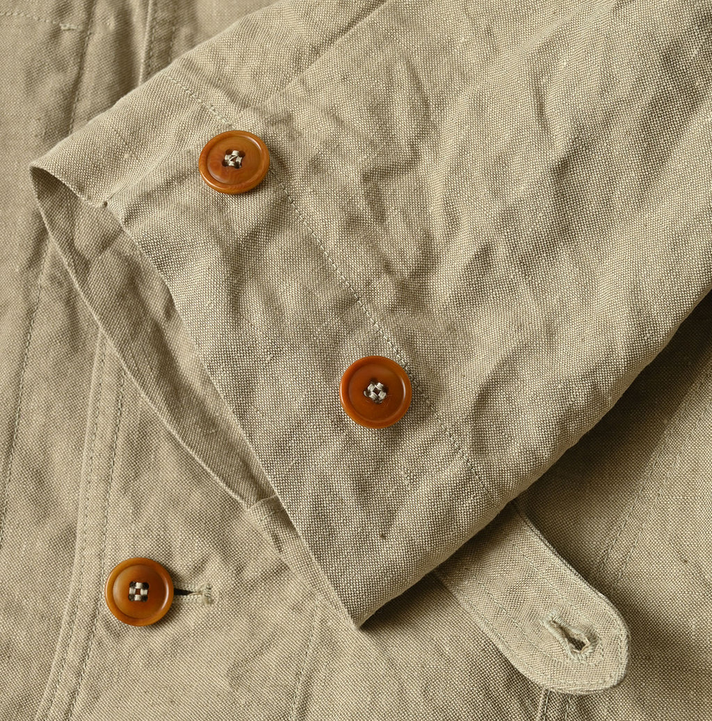 Linen Cloth 908 Work Coat Linen Detail