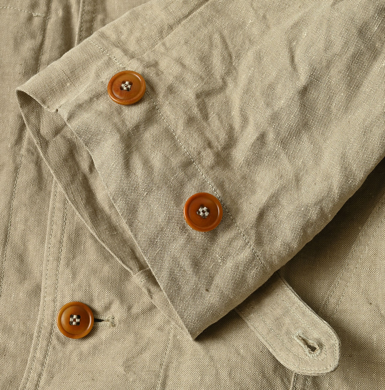 Linen Cloth 908 Work Coat Linen Detail