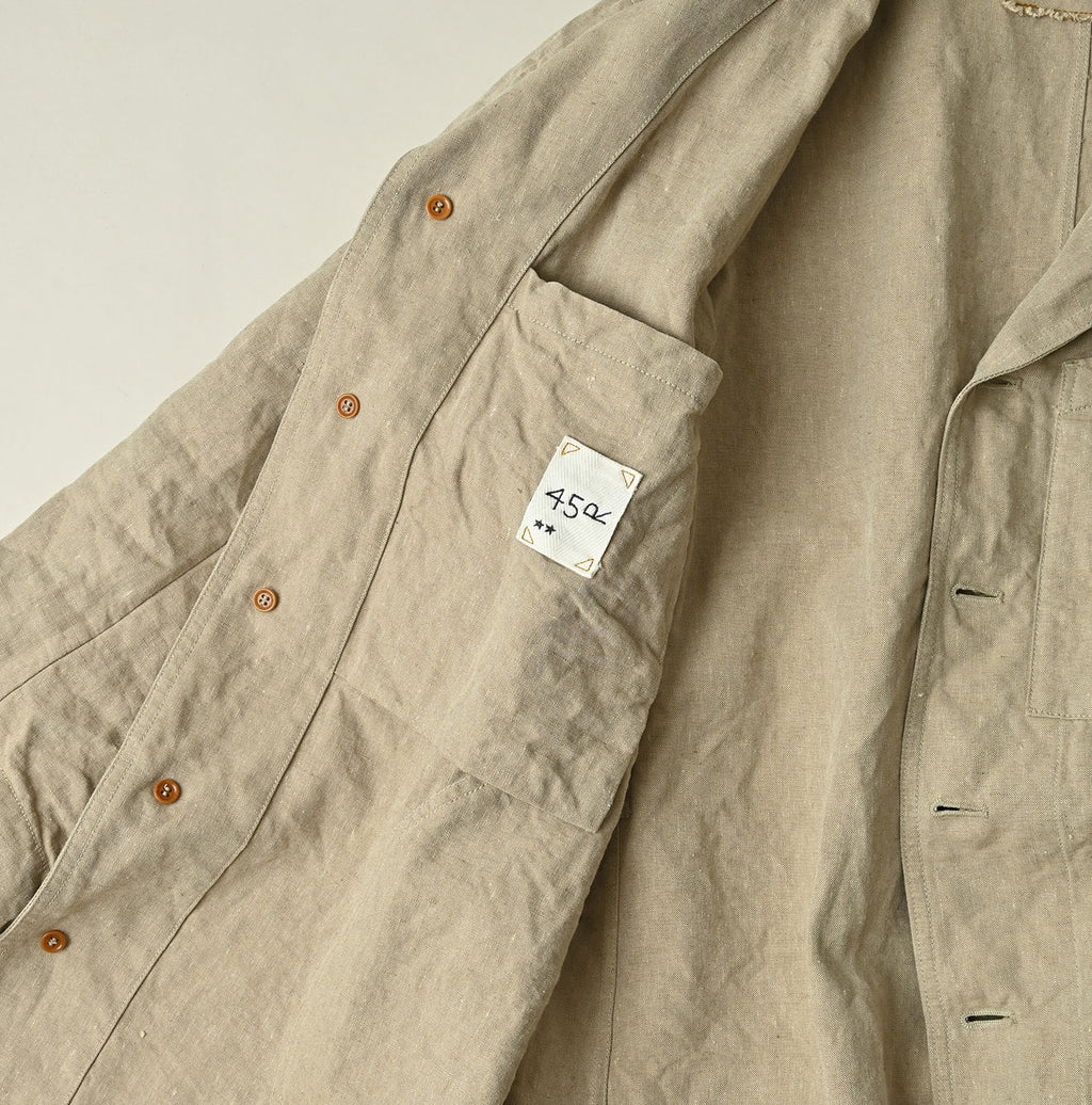 Linen Cloth 908 Work Coat Linen Detail
