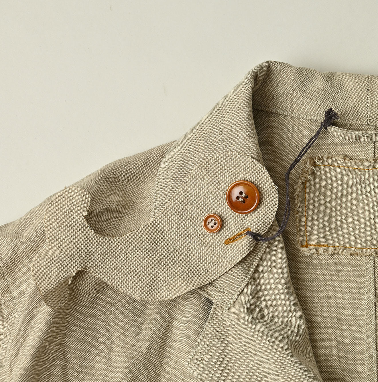 Linen Cloth 908 Work Coat Linen Detail