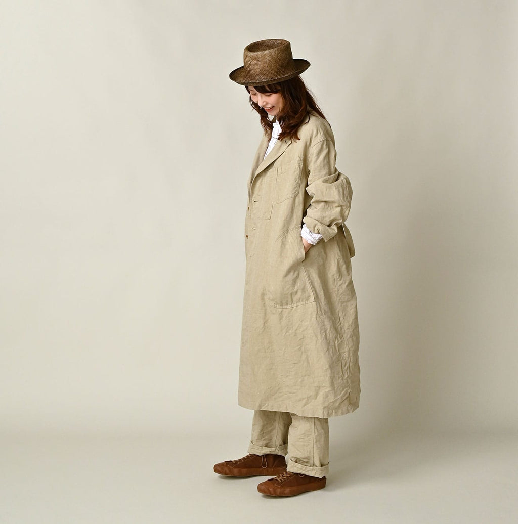 Linen Cloth 908 Work Coat Linen Female Model