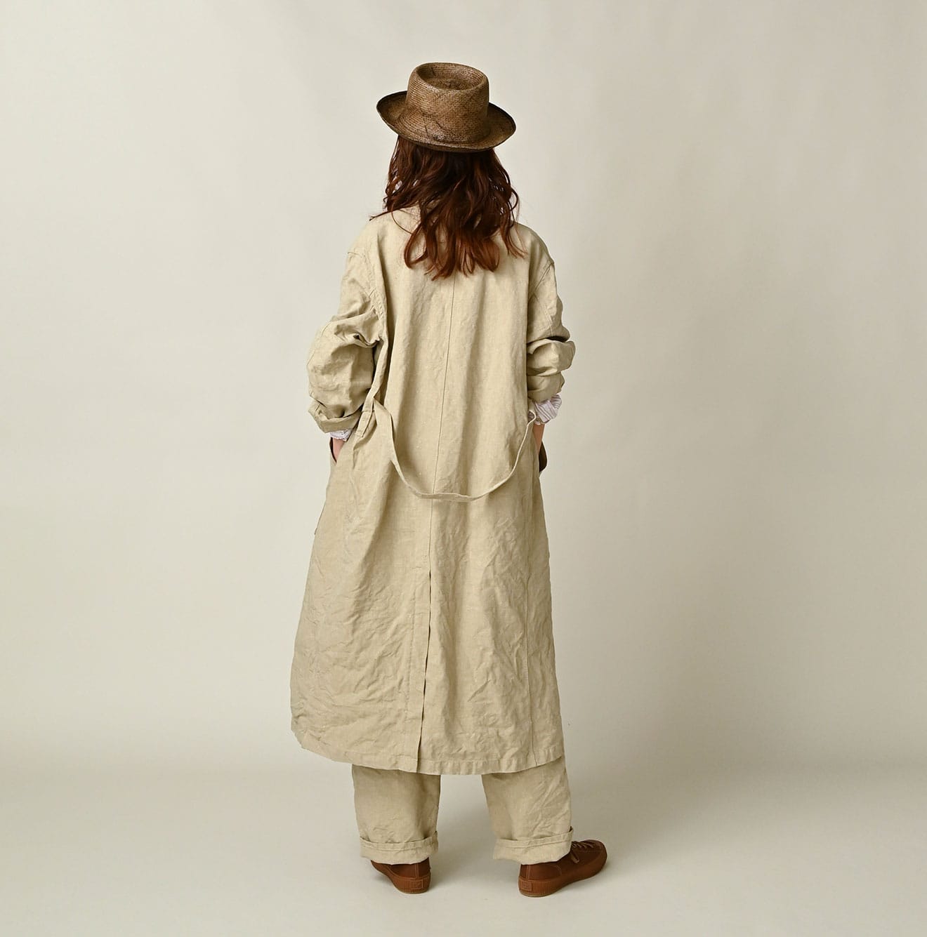 Linen Cloth 908 Work Coat Linen Female Model