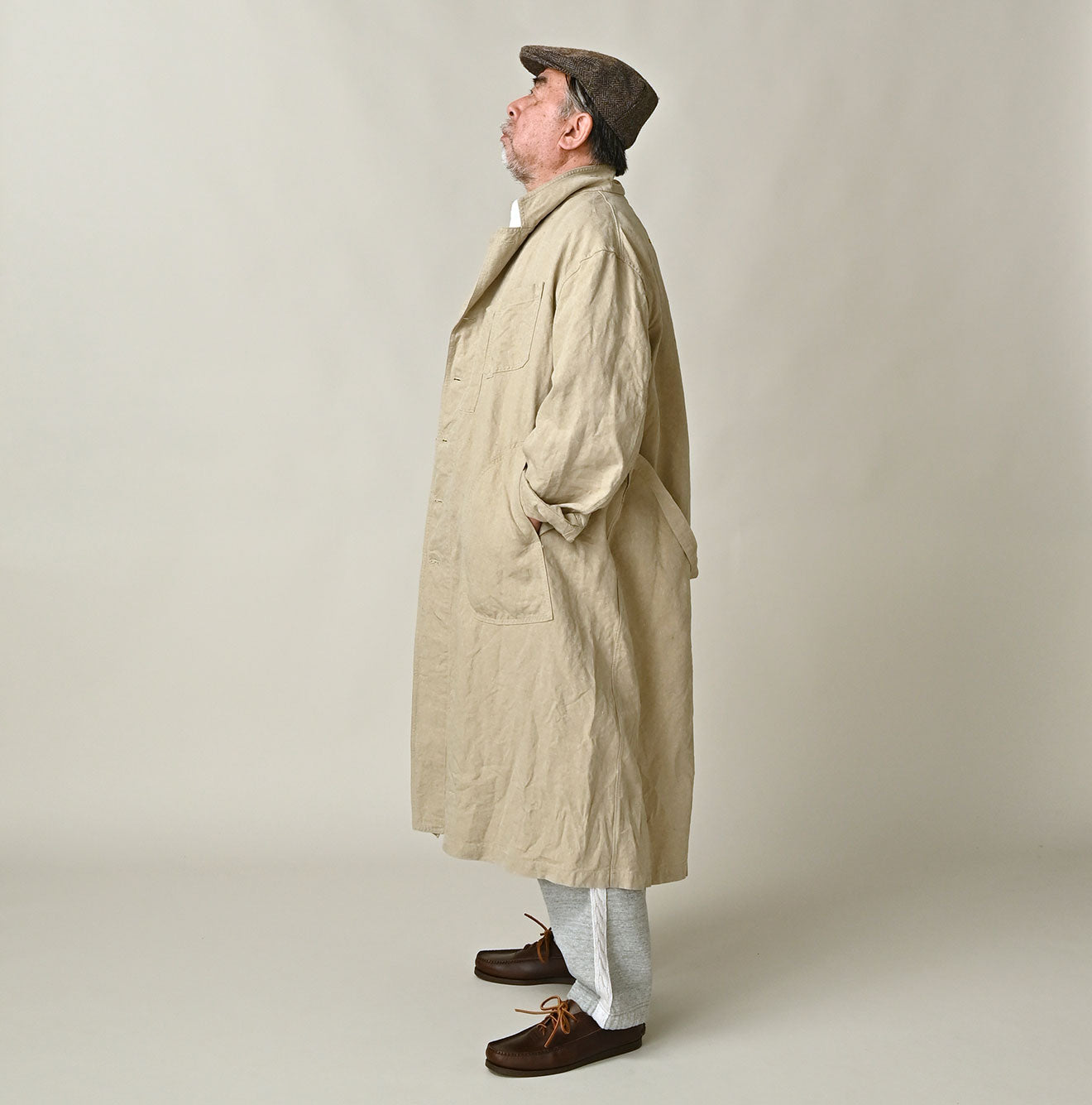 Linen Cloth 908 Work Coat Linen Male Model
