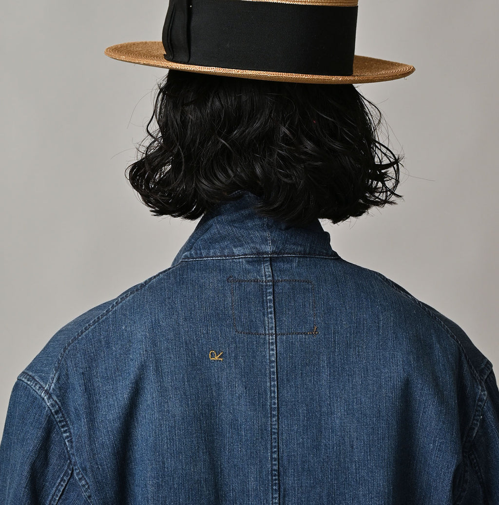 Indigo Mugihiko Denim 908 Work Coat Zyu Detail