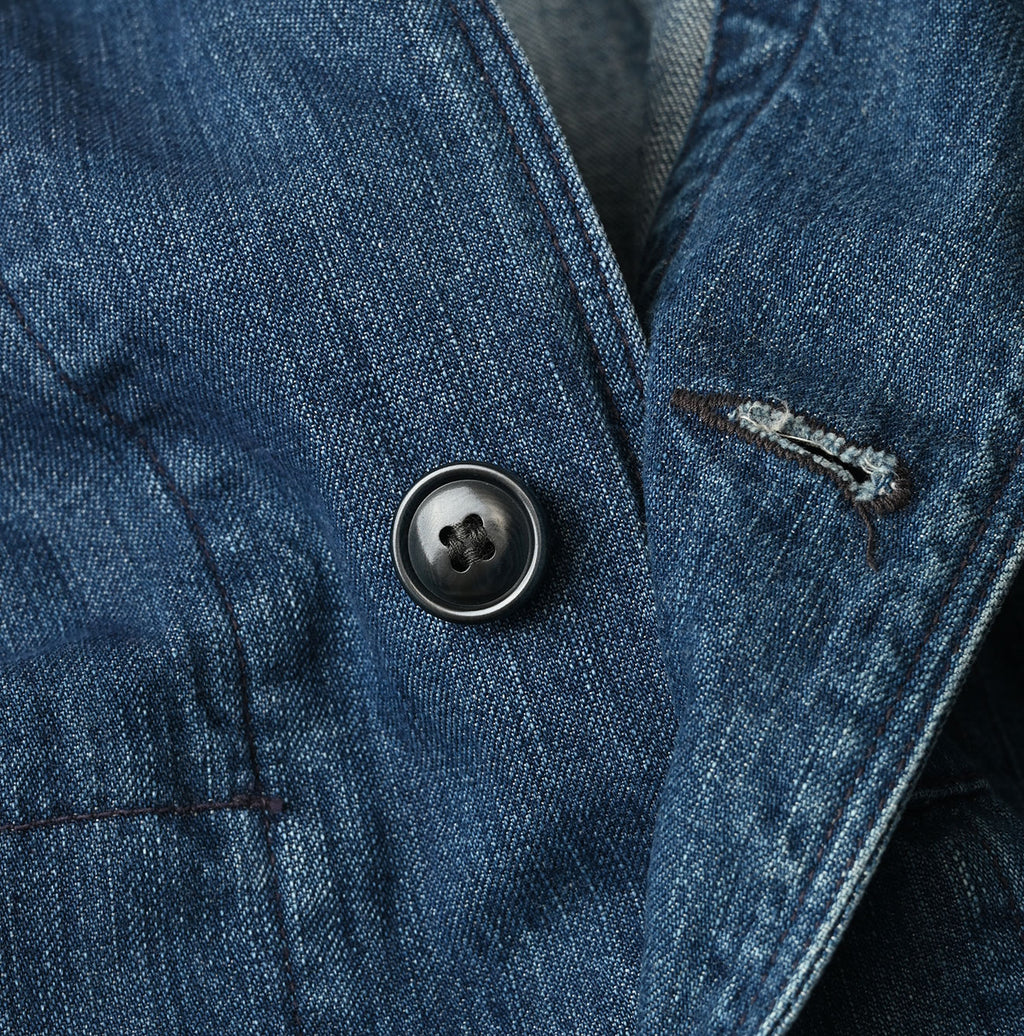 Indigo Mugihiko Denim 908 Work Coat Zyu Detail