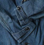 Indigo Mugihiko Denim 908 Work Coat Zyu Detail