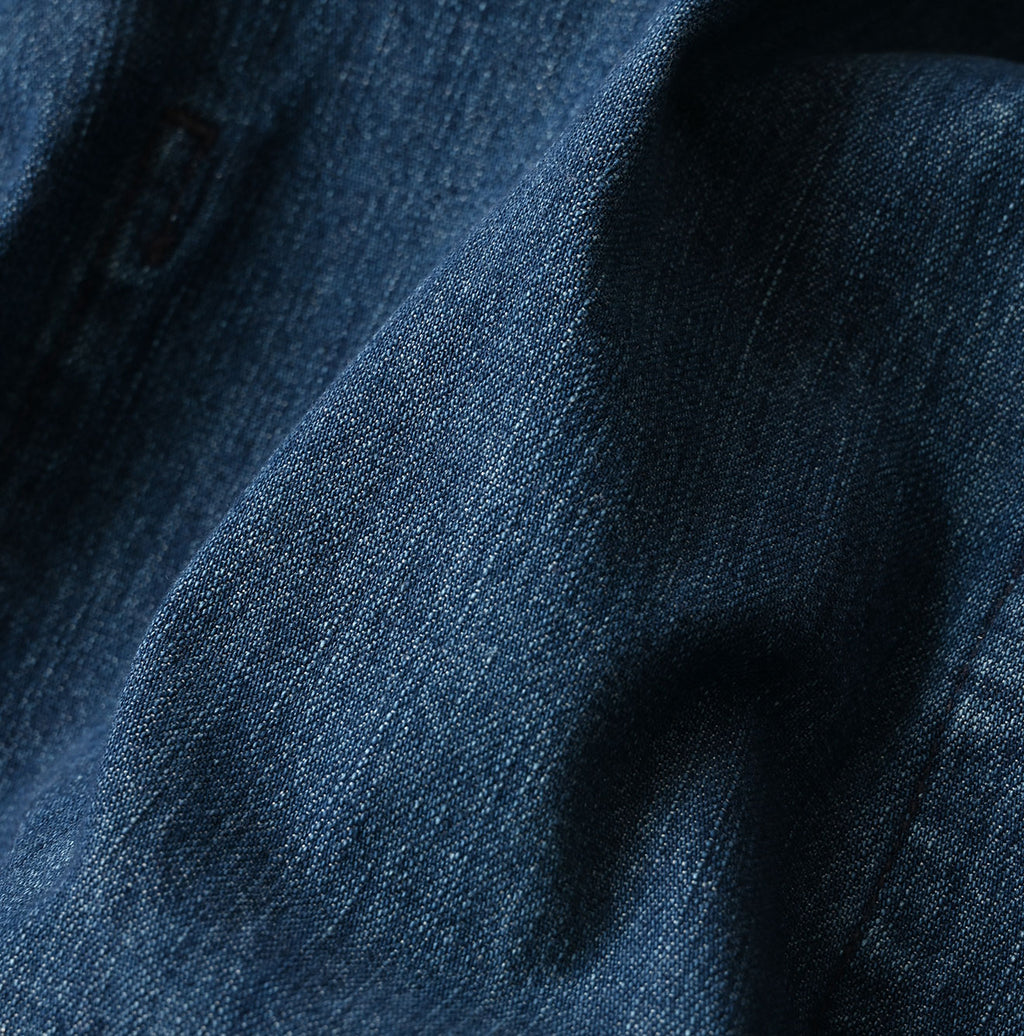 Indigo Mugihiko Denim 908 Work Coat Zyu Detail