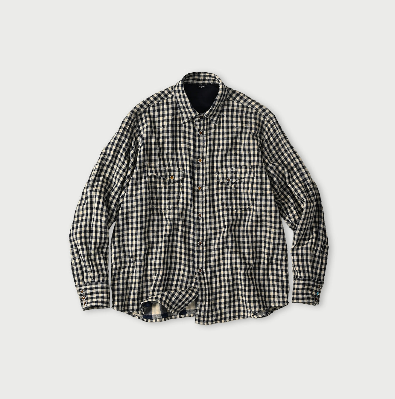 Indigo Double Woven 908 Ocean Eastern Shirt BENKEI Plaid