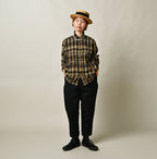Indigo Double Woven 908 Ocean Eastern Shirt Female Model