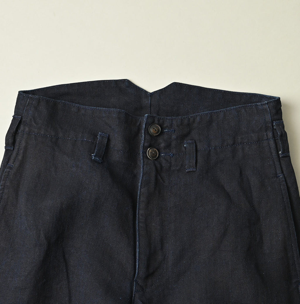 Indigo Linen Herringbone 908 Joppan Detail