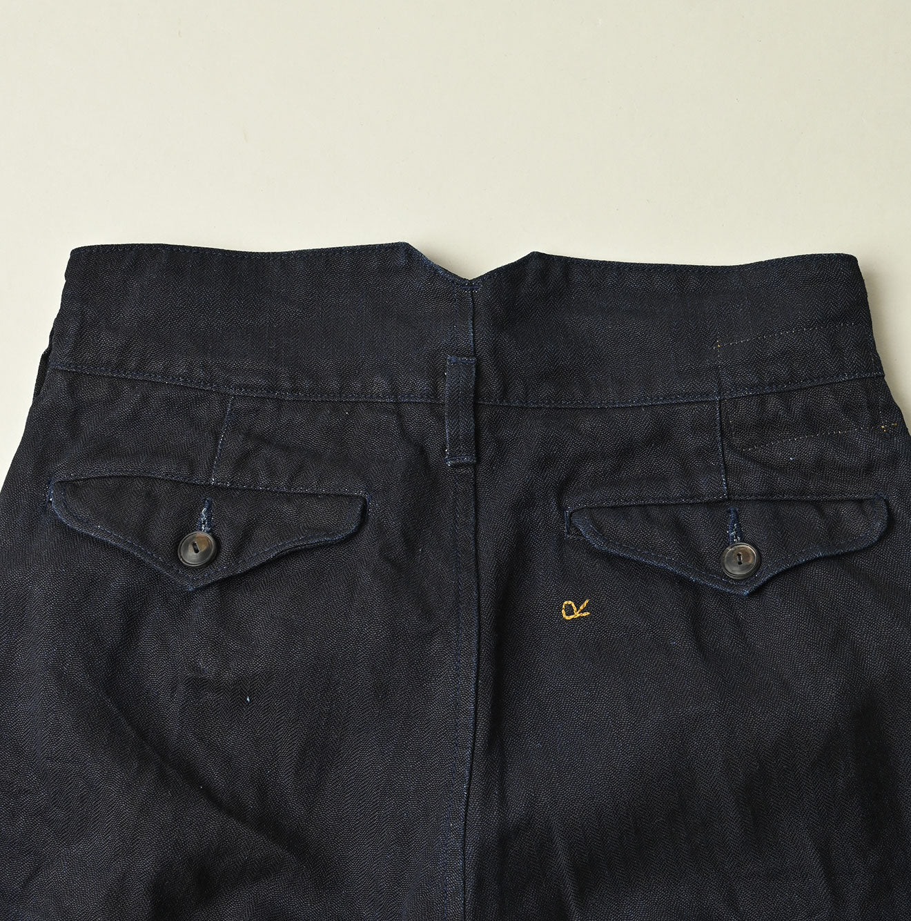 Indigo Linen Herringbone 908 Joppan Detail
