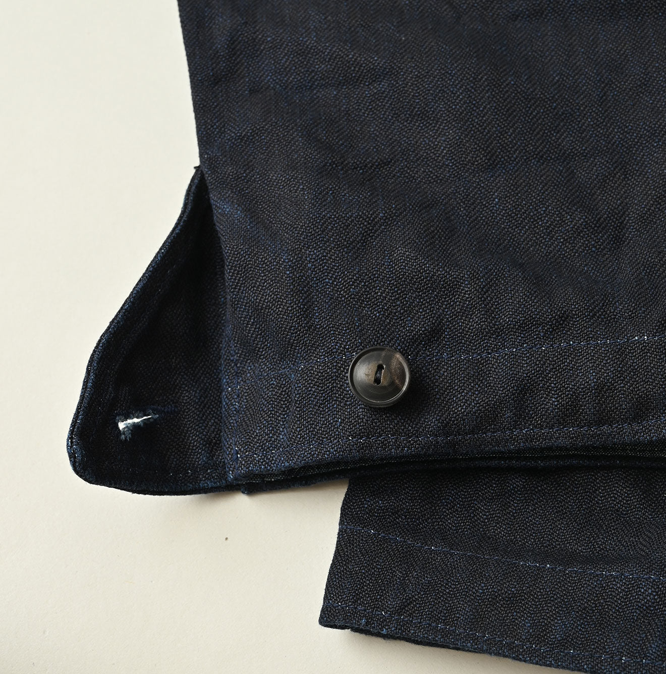 Indigo Linen Herringbone 908 Joppan Detail