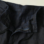Indigo Linen Herringbone 908 Painter Pants Detail