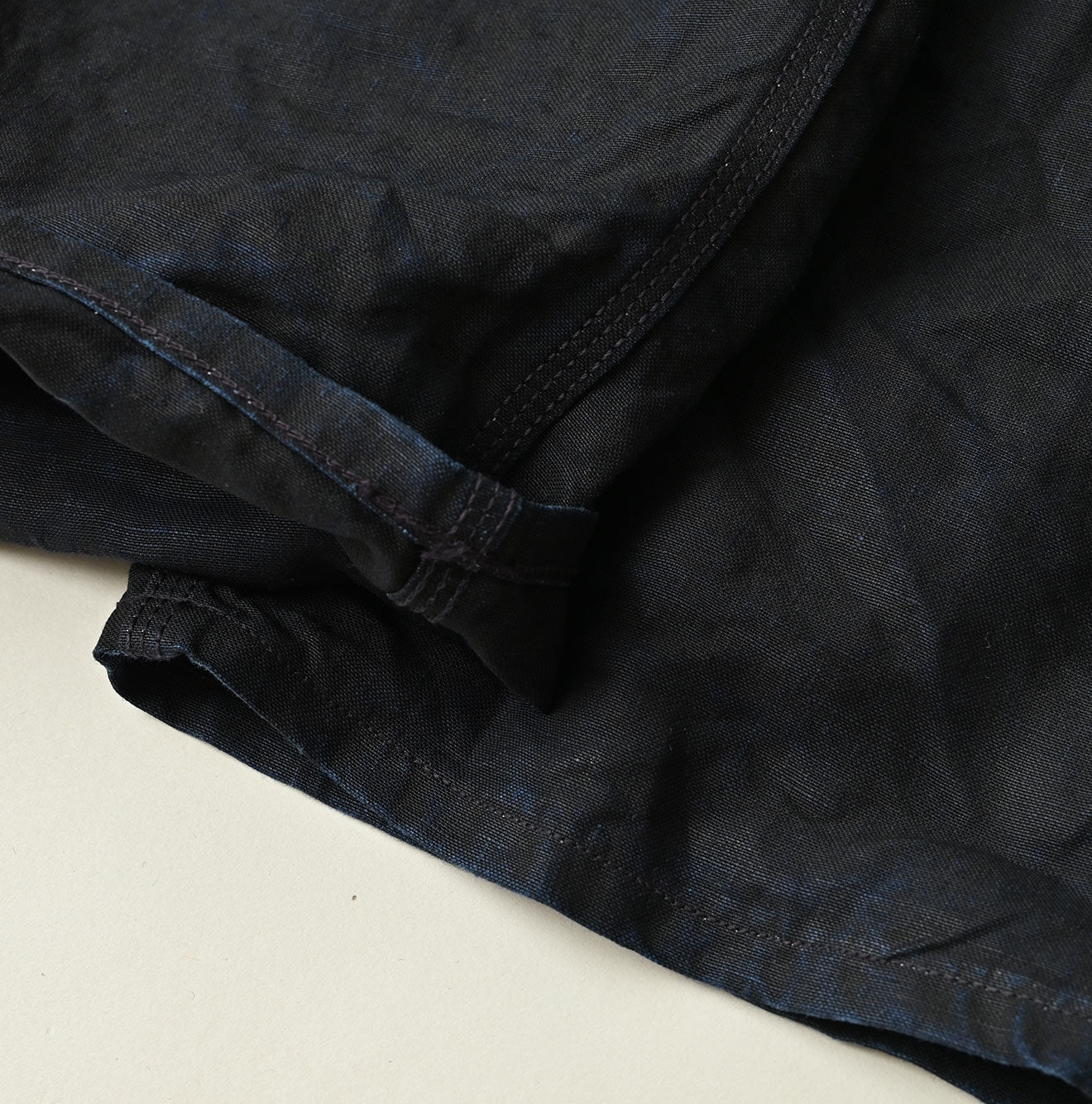 Indigo Linen Herringbone 908 Painter Pants Detail