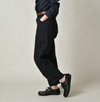 Indigo Linen Herringbone 908 Painter Pants Female Model