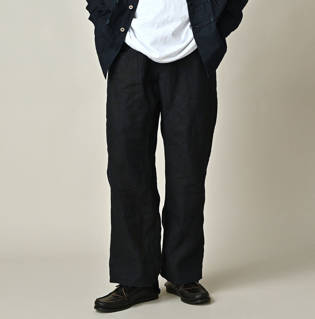 Indigo Linen Herringbone 908 Painter Pants Male Model