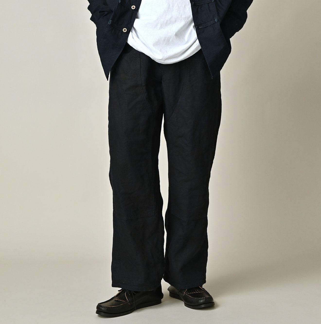 Indigo Linen Herringbone 908 Painter Pants Male Model