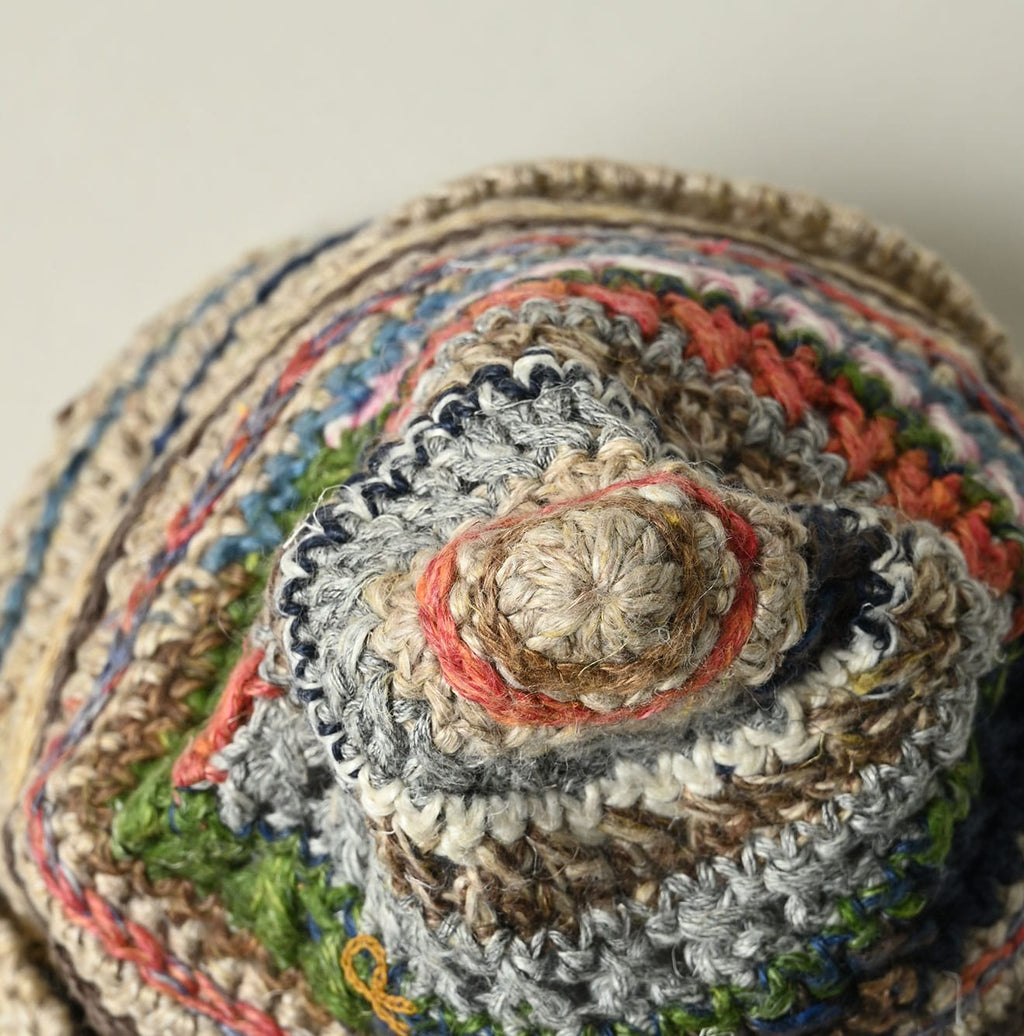 Linen Rug Knitted Cap Detail