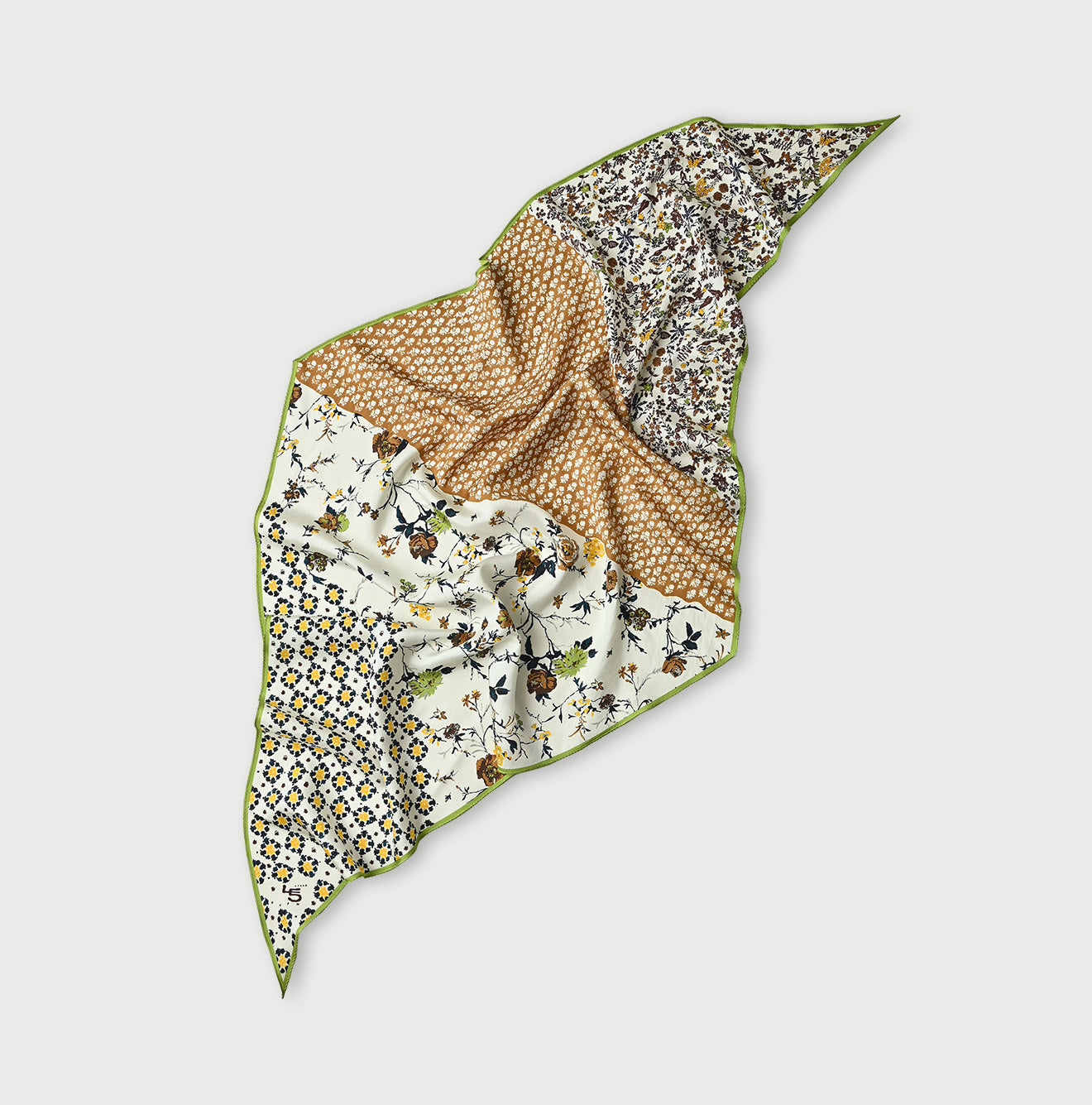Silk Flower Patch Big Wakame Brown