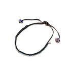 Antique Beads Leather Choker Dark Brown