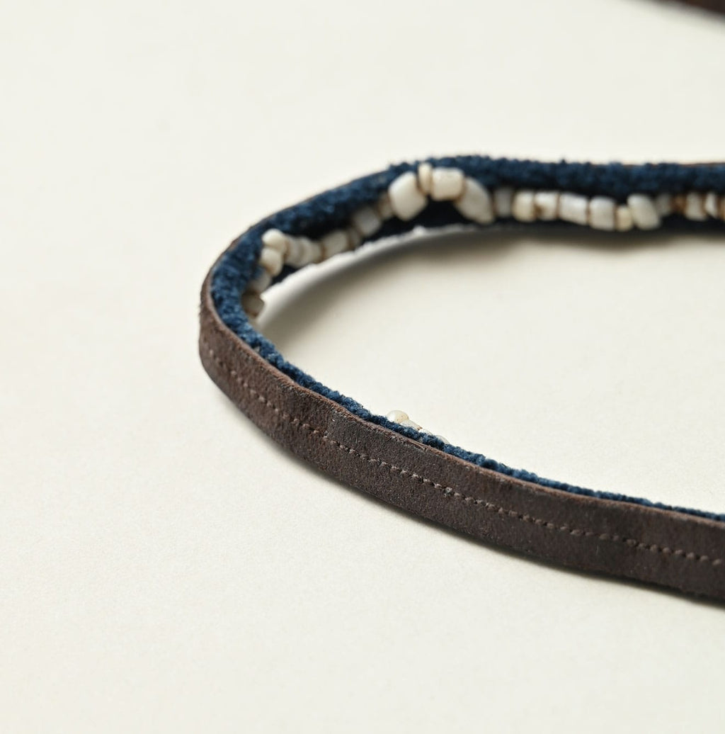 Antique Beads Leather Choker Detail