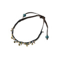 Antique Beads Leather Choker Dark Brown