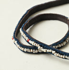 Antique Beads Leather Waist Tie Detail