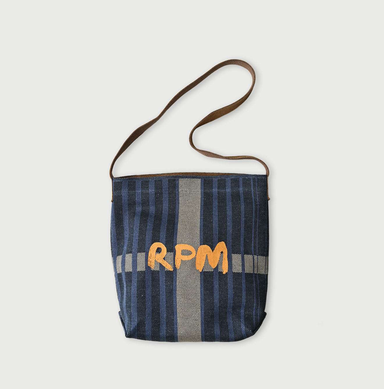 Indigo Linen Jacquard Bag