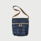 Indigo Linen Jacquard Bag Indigo Check