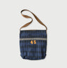 Indigo Linen Jacquard Bag Indigo Check