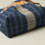 Indigo Linen Jacquard Bag Detail