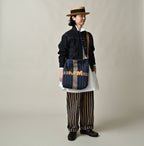 Indigo Linen Jacquard Bag Female Model