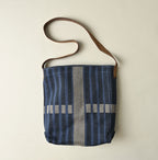 Indigo Linen Jacquard Bag Back